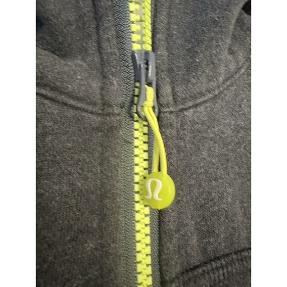 Lululemon Women’s Zip Up Hooded Heavy Scuba Jacket Gray/Green Logo Size 6 - Picture 3 of 7